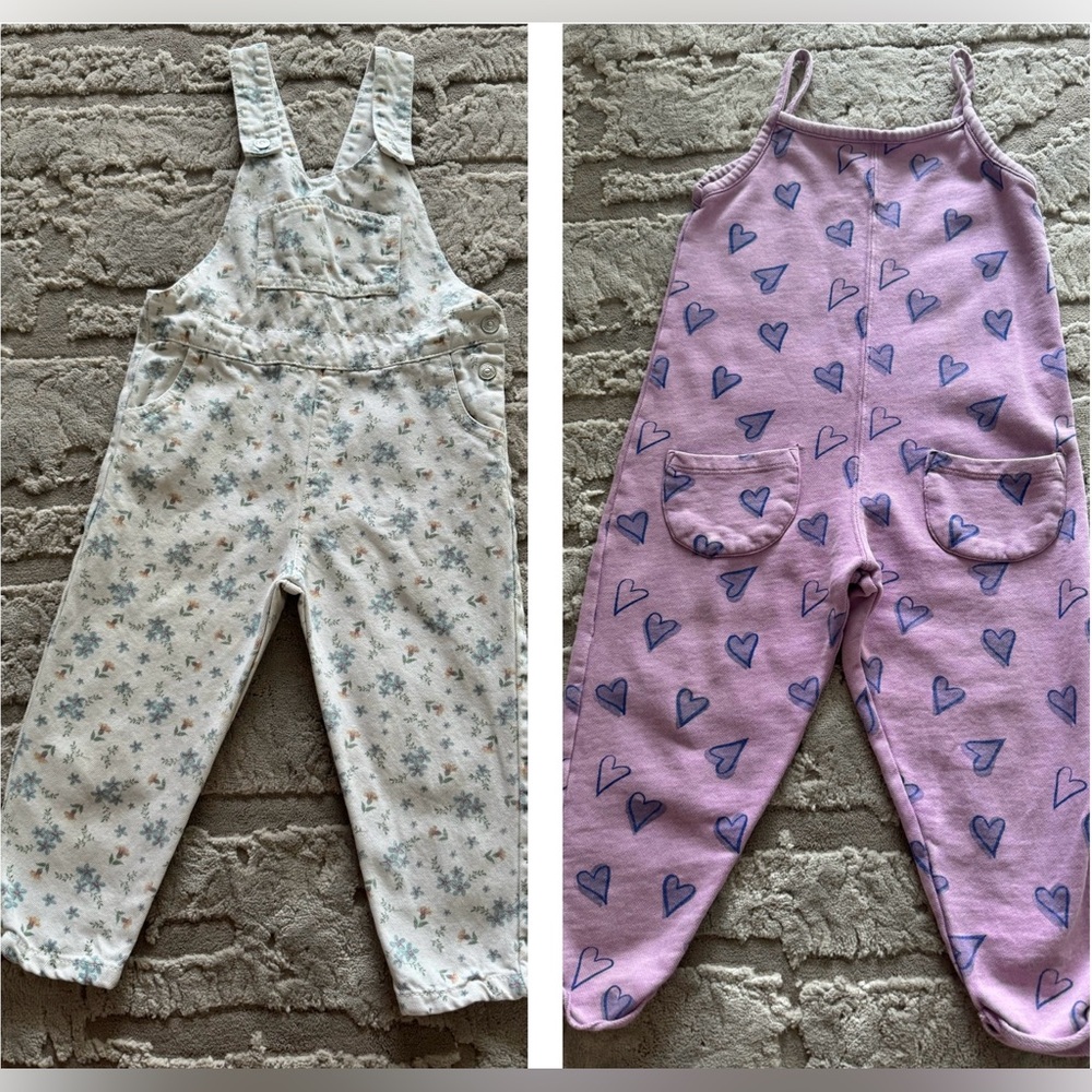 2 cute Zara girl overalls